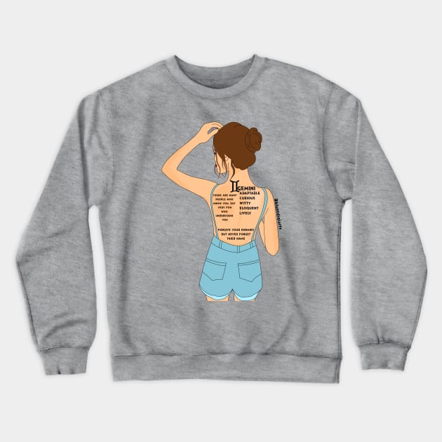 Gemini zodiac Crewneck Sweatshirt by Bluntdigiarts